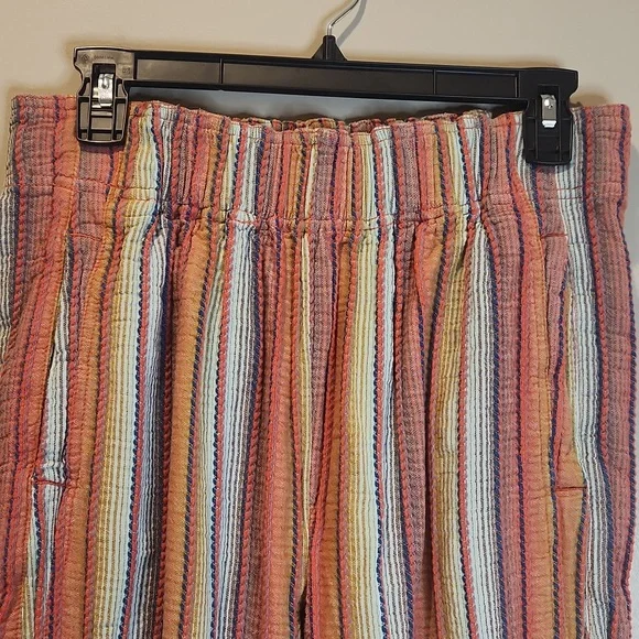 Free People Textured Striped Wide Leg Pants M/L (Tag Removed) - Picture 2 of 6